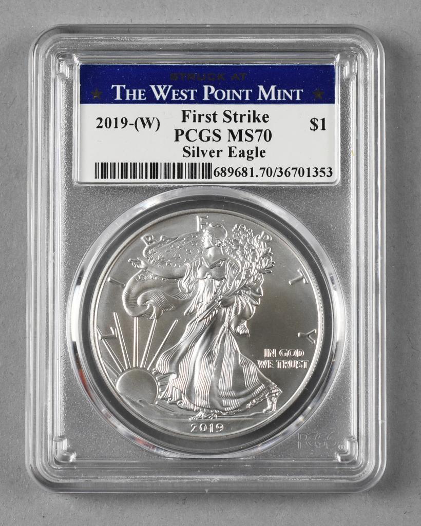 2019 W Silver Eagle, First Strike PCGS MS 70 (1 of 2)