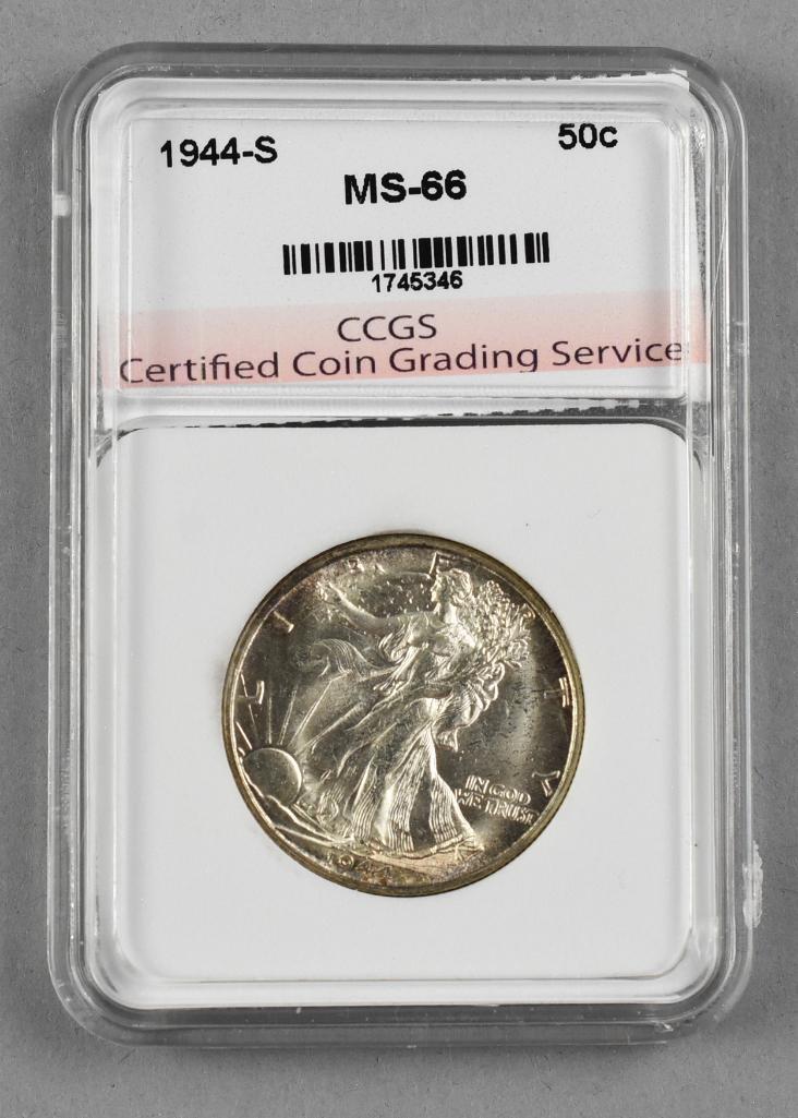 1944-S Walking Liberty Half Dollar, CCGS MS66 (1 of 2)