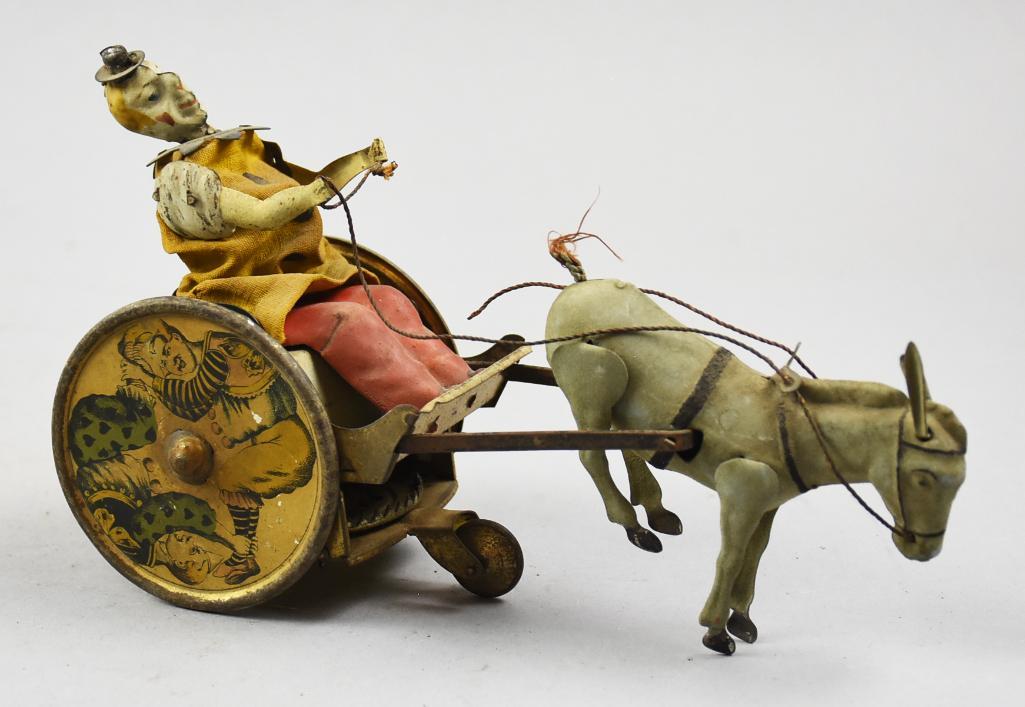 Antique Lehmann Balky Mule, Comical Clown Tin Litho Toy (1 of 7)