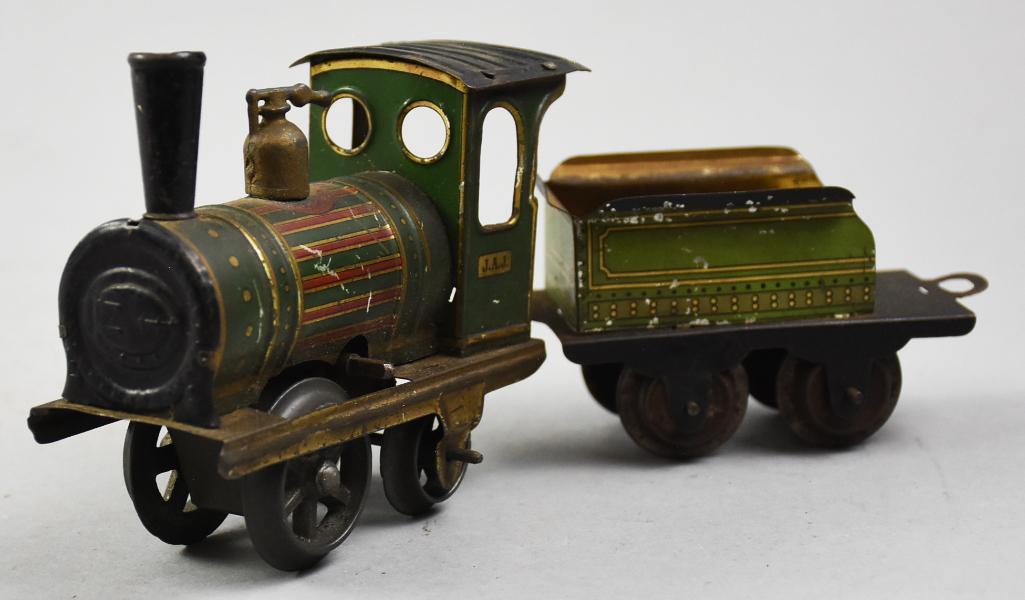 19th C Issmayer Tinplate Clockwork Locomotive & Tender (1 of 7)