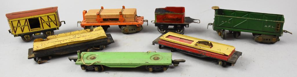 Prewar American Flyer Lines Tin Litho Train Cars (1 of 6)
