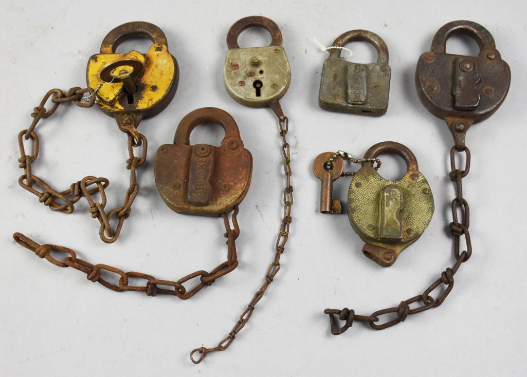 (6)Vintage/Antique Railroad Locks, Adlake, Yale (1 of 9)