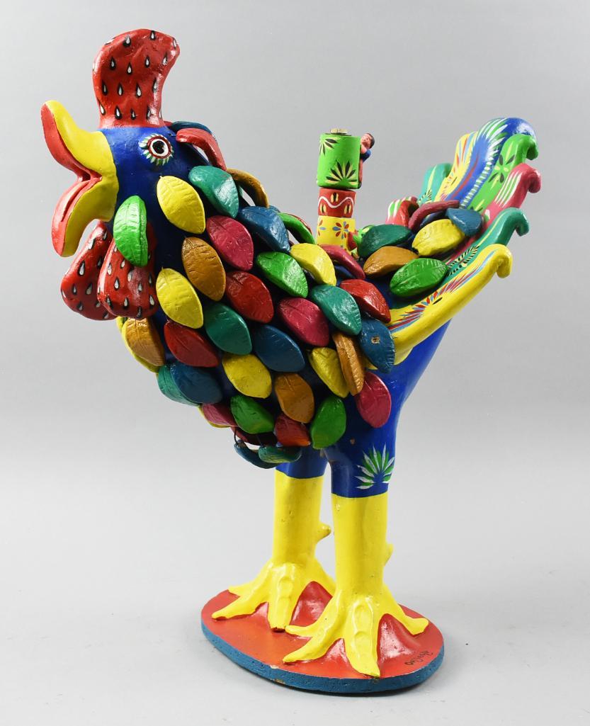 Gerardo Ortega Mexican Folk Art Rooster Lamp (1 of 7)