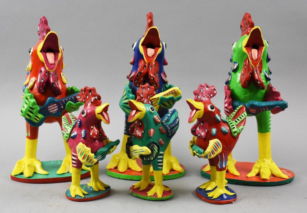 Gerardo Ortega Mexican Folk Art Rooster Figurines (1 of 9)