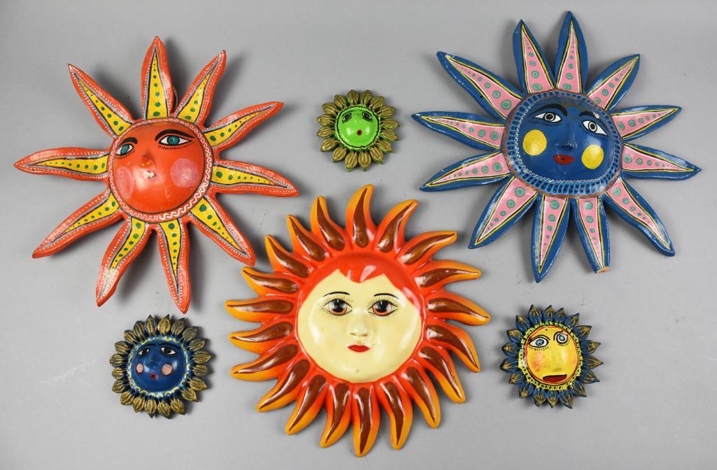 Vintage Mexican Folk Art Sun Faces (1 of 4)