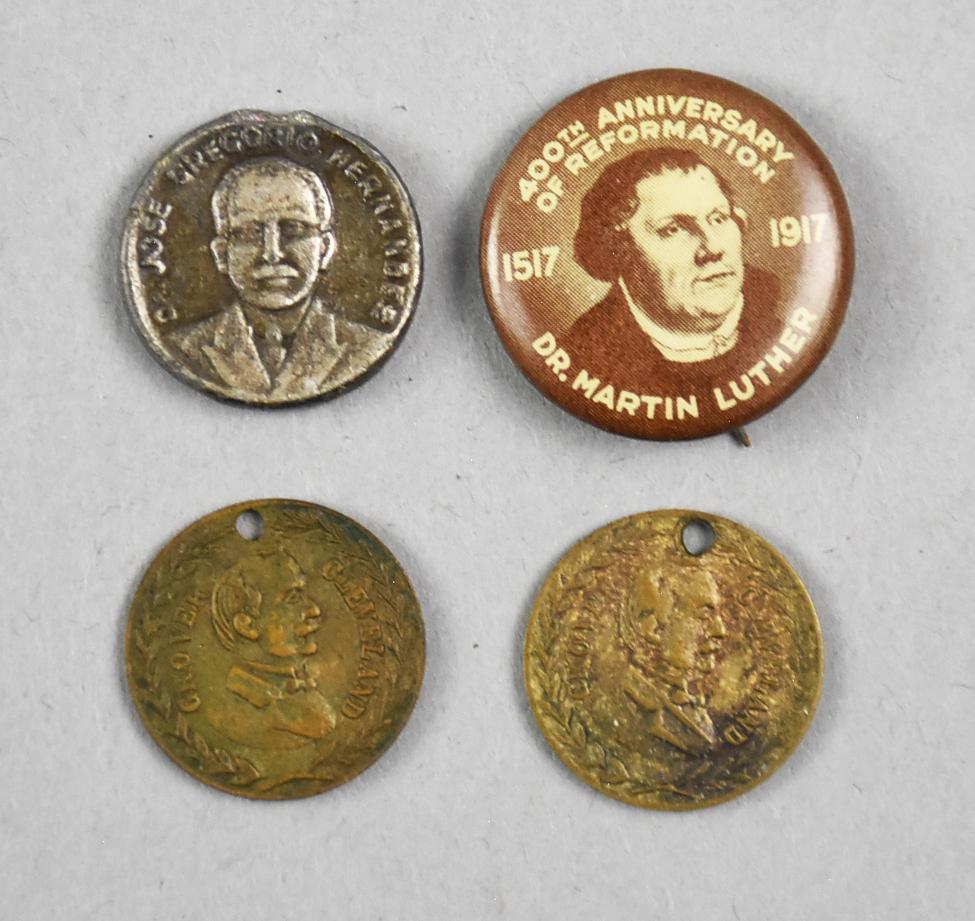 Antique 1917 Martin Luther Pin & Religious items: Antique 1917 Martin Luther Pin & Religious Items.