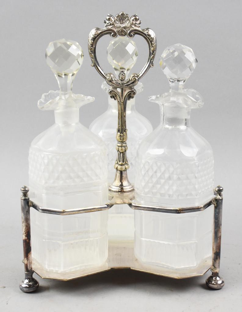 c1860 Dane & Co London Bridge Decanter Set w/ Stand (1 of 7)