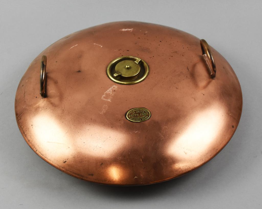 Antique Jones Bros Copper & Brass Bed or Coach Warmer (1 of 5)