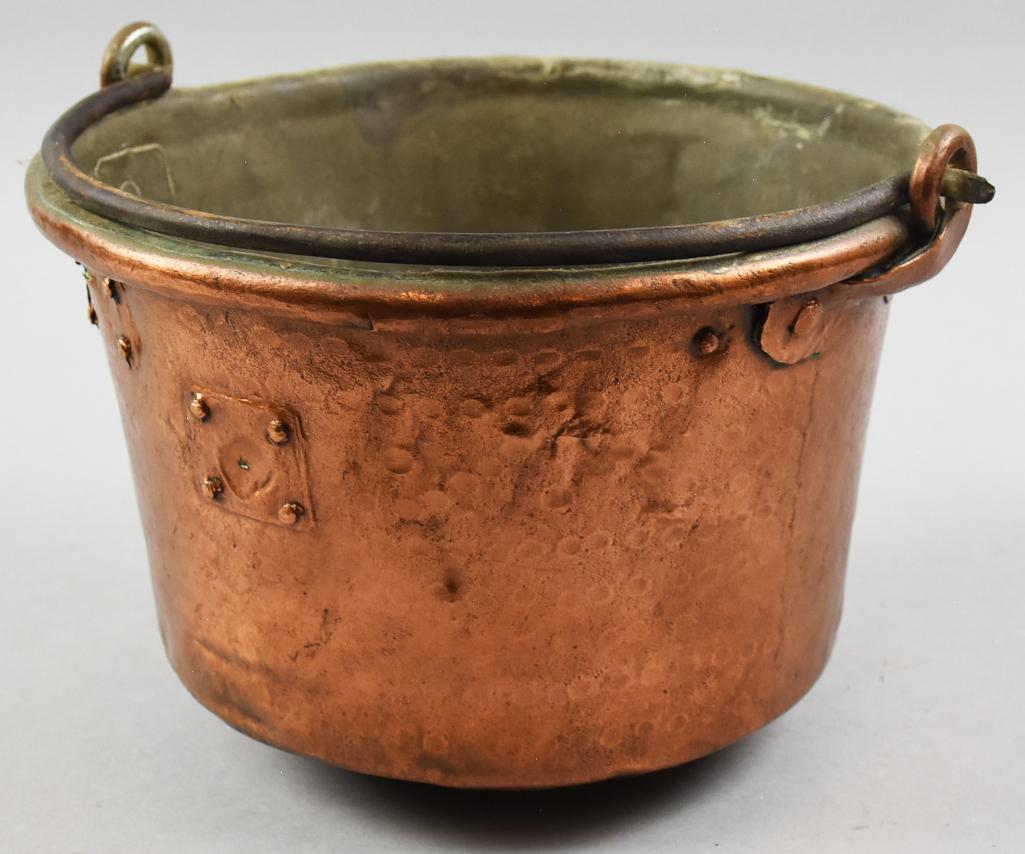 Primitive Antique Copper Hand Hammered Kettle (1 of 9)