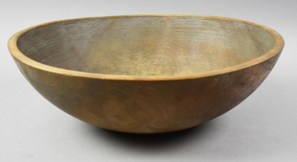Primitive Antique Hand Turned Dough Bowl (1 of 9)
