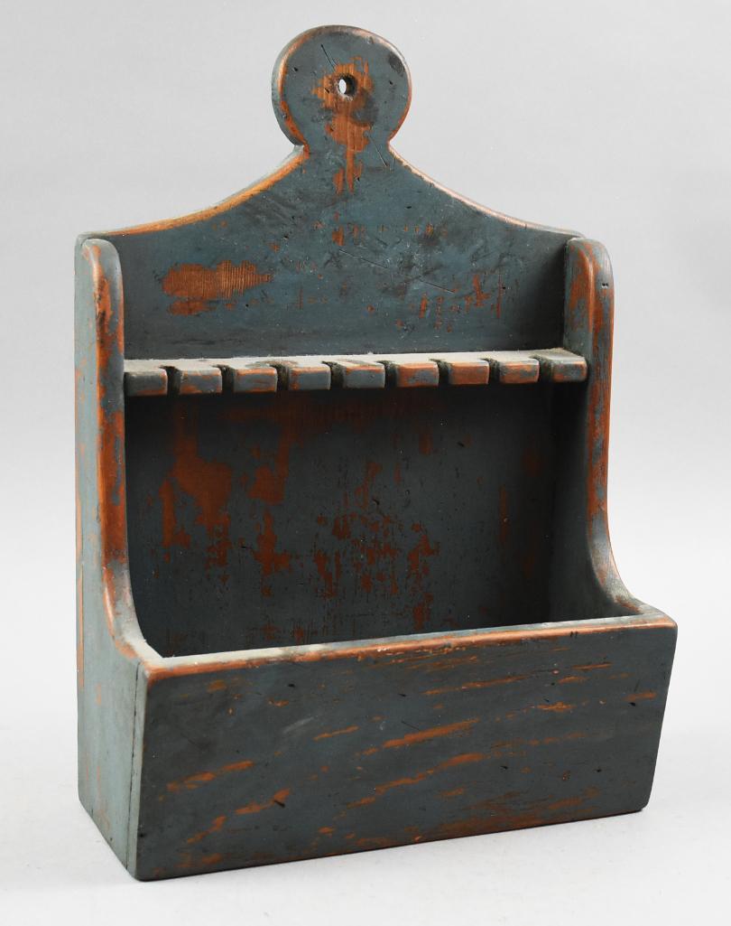 Mid 19th Century Hanging Wall Storage Box/Spoon Rack (1 of 5)