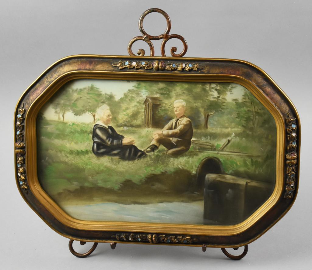 Antique Framed Picture Mr. & Mrs. Jacob Hughson (1 of 5)