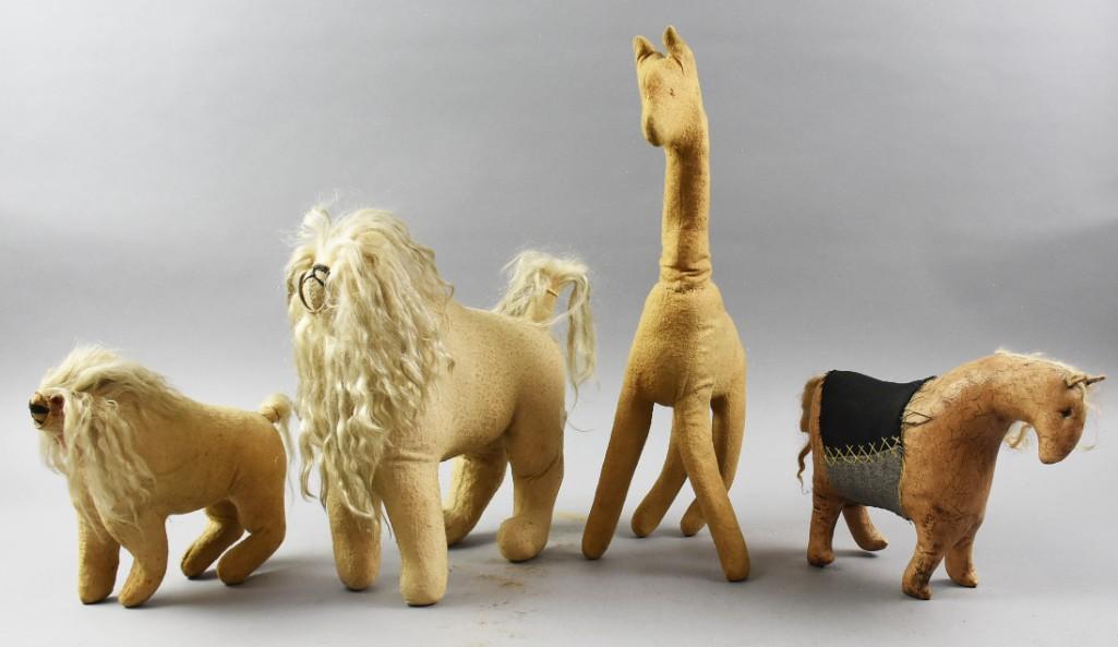 Misc Primitive Toy Animals, Giraffe, Lions, Horse? (1 of 11)