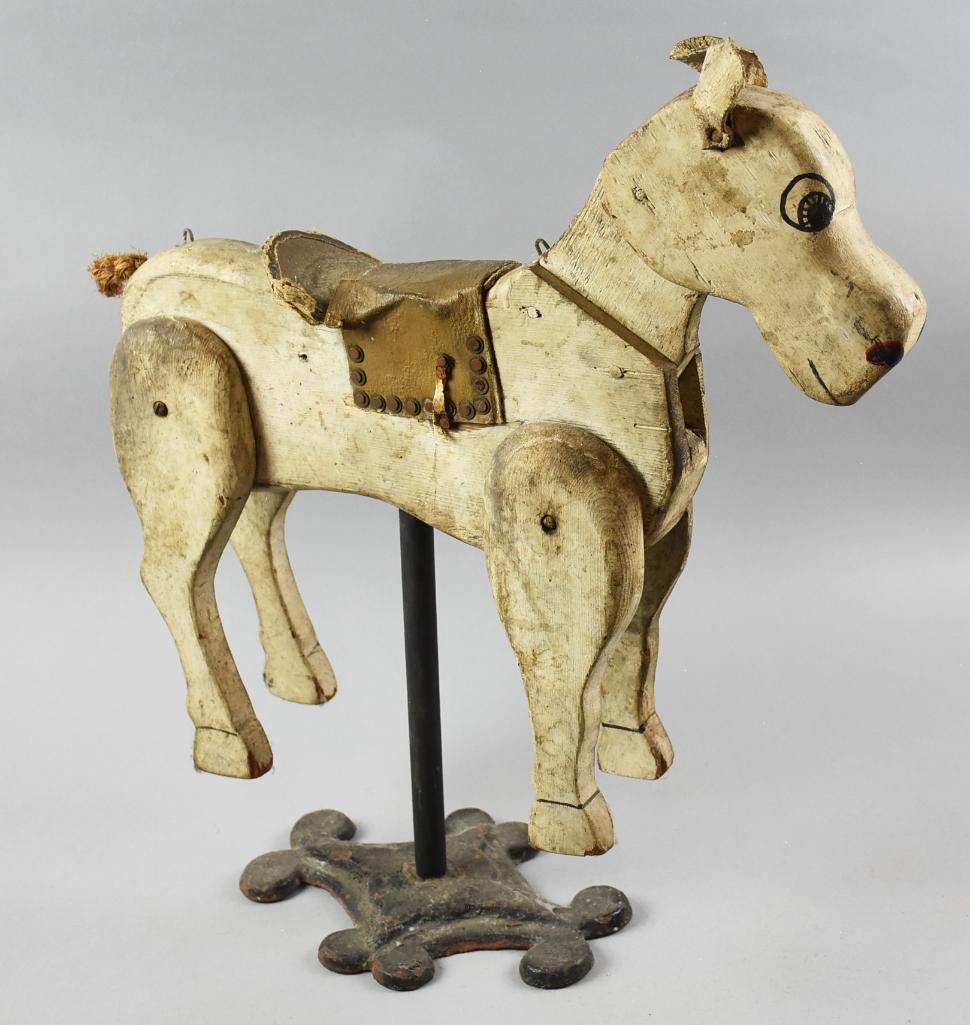 Primitive Folk Art Carved Child Riding Horse (1 of 9)