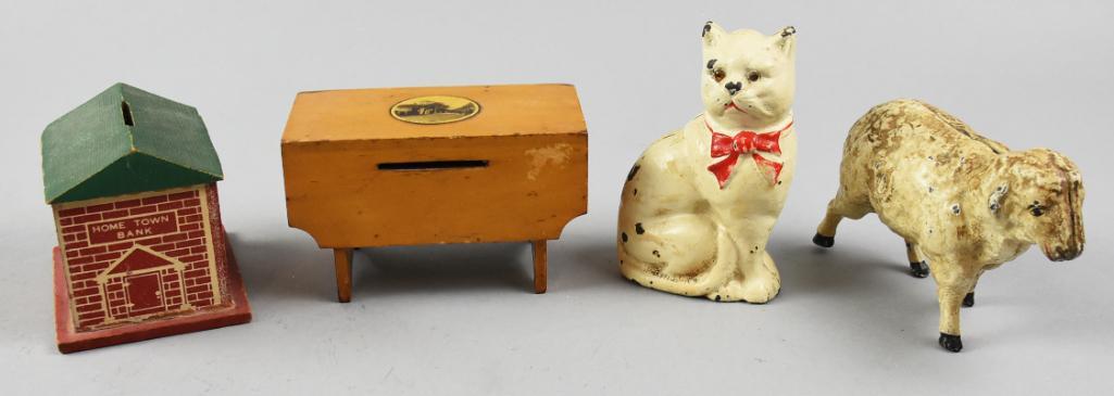 Vintage/Antique Figural Still Banks, Hubley, Mauchline (1 of 5)