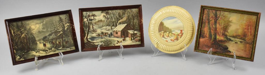 Vintage Framed Prints-Currier & Ives, Plus Flue Stopper (1 of 7)