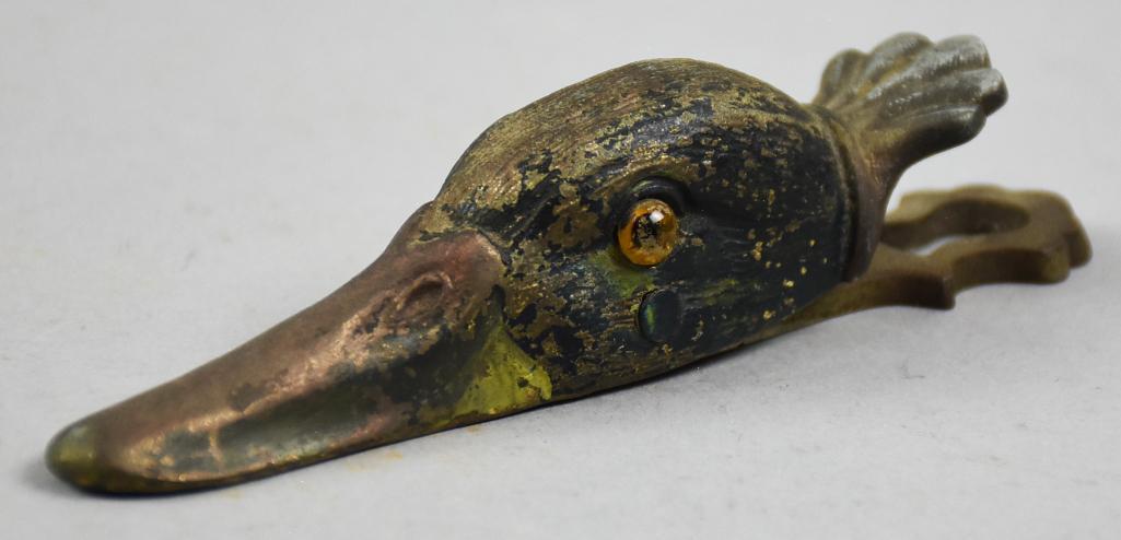 Victorian Cast Iron Painted Duck Head Letter Holder (1 of 5)