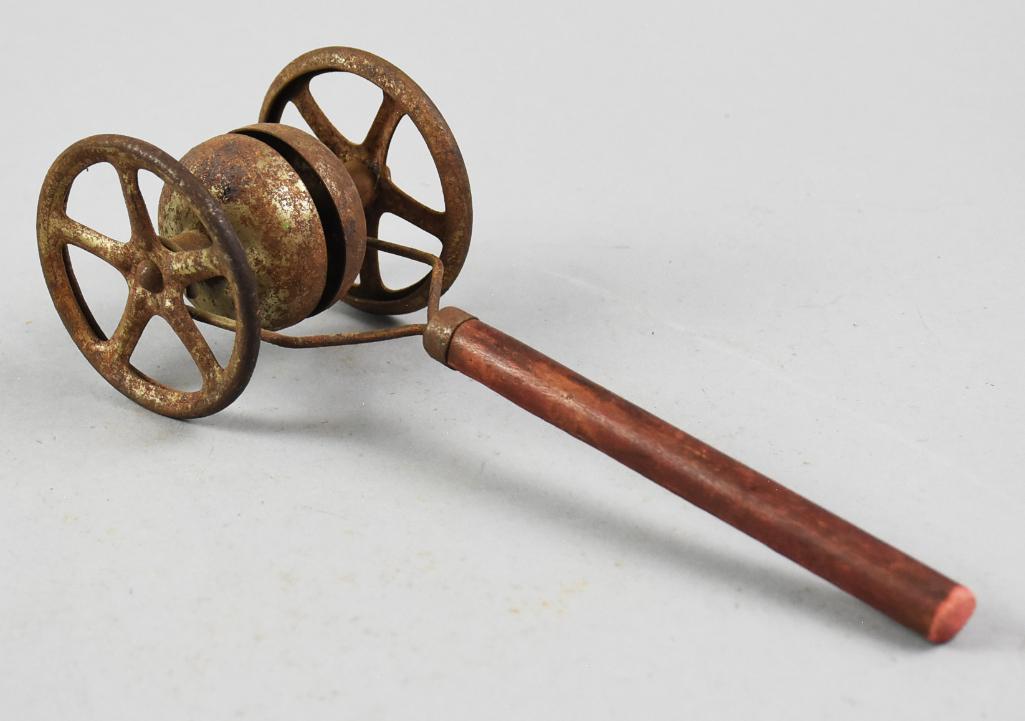 Antique Pull Toy with Bell Ringer and Handle (1 of 4)