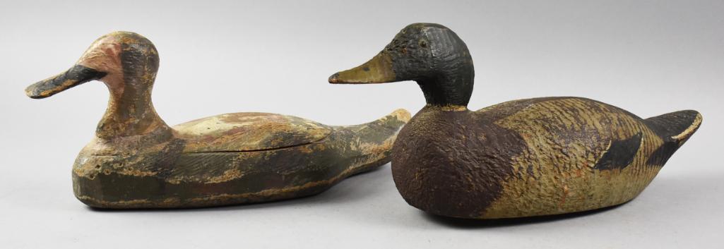 Pair Primitive Antique Duck Decoys (1 of 6)