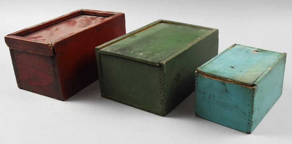 Primitive Antique Hand Crafted Slide Top Candle Boxes (1 of 7)