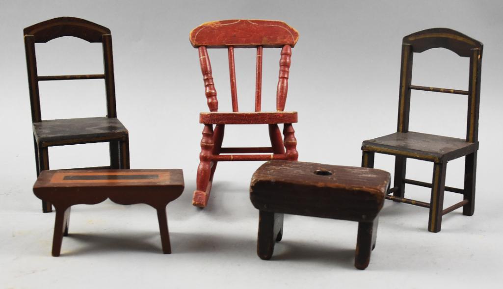 Vintage/Antique Dollhouse Furniture, Chairs & Benches (1 of 4)