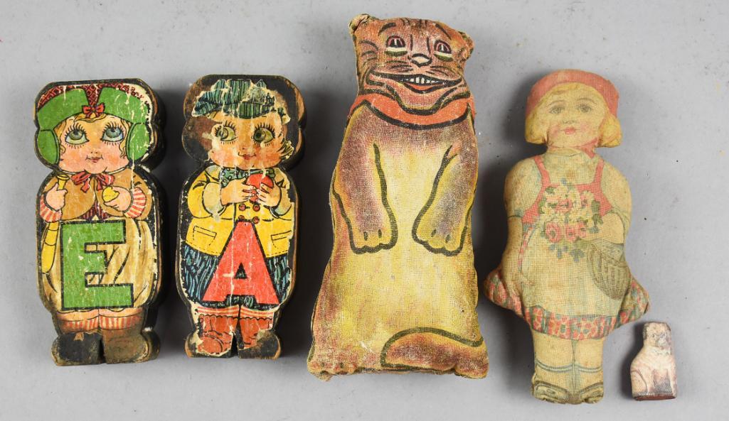 Vintage Wooden and Cloth Toys and Dolls (1 of 4)