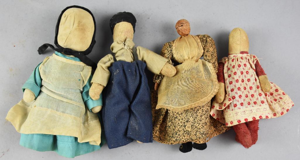 19th C Antique Amish Cloth Faced Dolls (1 of 5)