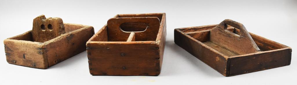 Primitive Antique Handled Utility, Cutlery Trays (1 of 6)