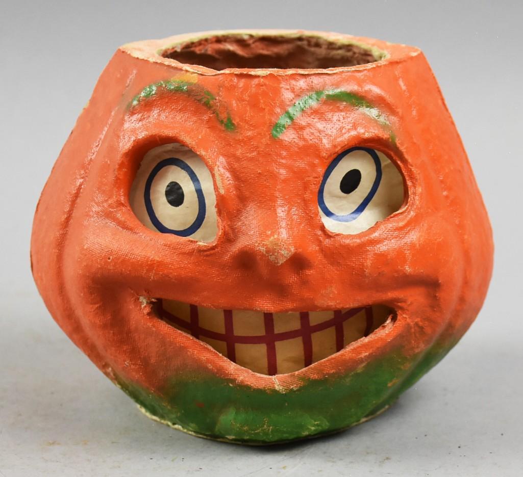 c1930 Papier Mache Jack O' Lantern Candy Container (1 of 7)