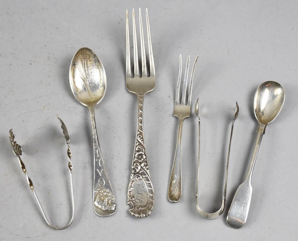 Antique & Vintage Sterling Silver Flatware, Tongs (1 of 8)