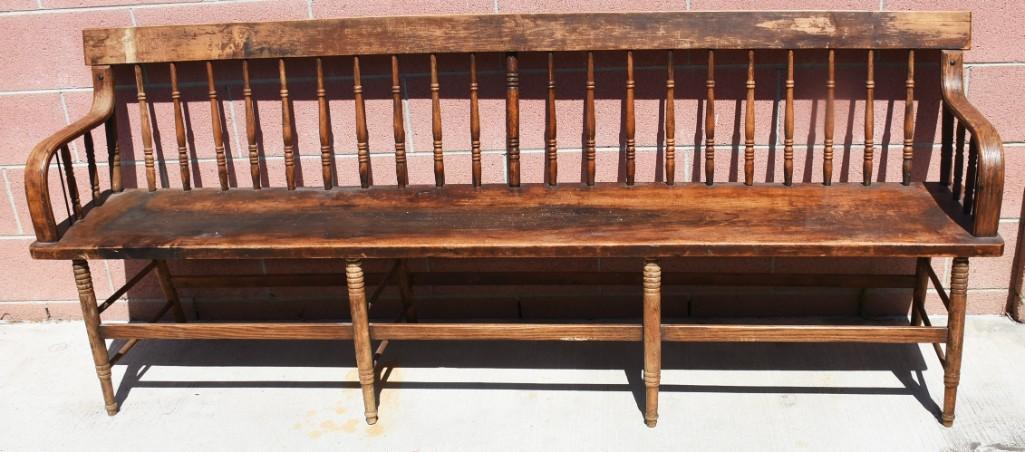 19th C Pennsylvania Pine Windsor Deacon Bench (1 of 15)