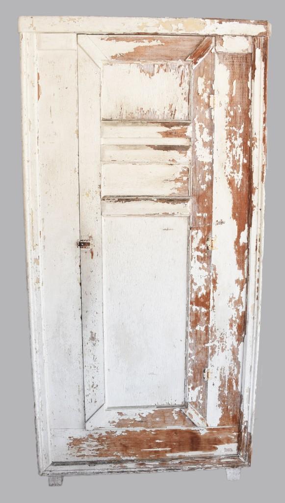 c 1890 Primitive Antique Walnut Painted Armoire (1 of 18)