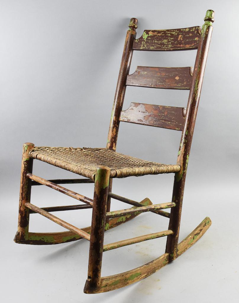 Early American Shaker Ladder Back Rocking Chair (1 of 12)