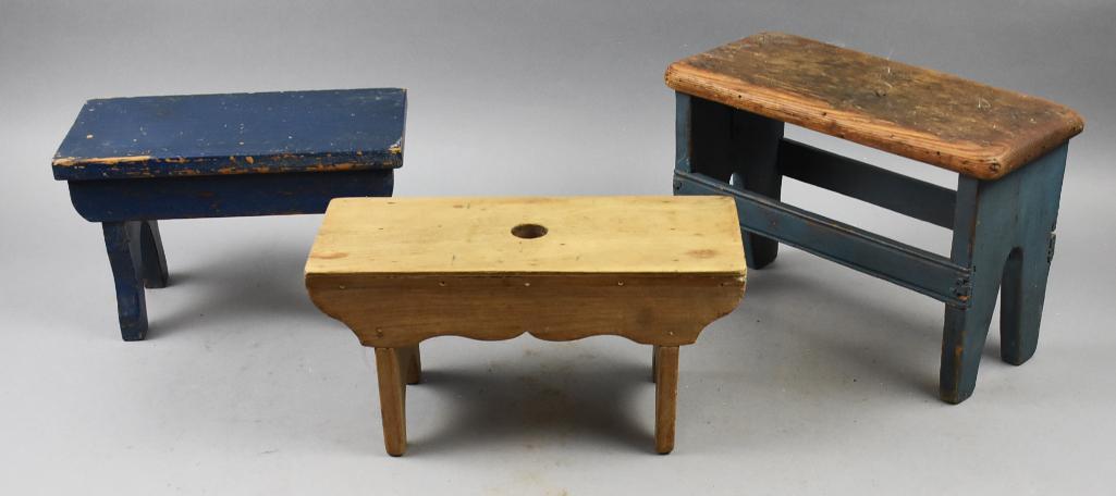 Primitive Antique Pine Sample Size/Toy Benches (1 of 7)