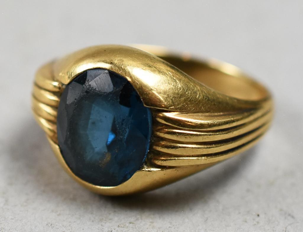 Vintage 14K Gold and Blue Spinel Ring MCM (1 of 6)