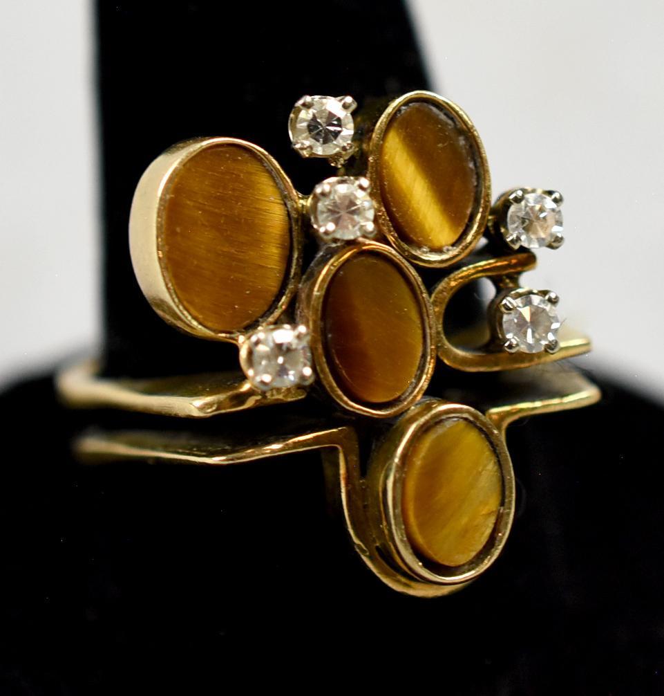 Jack Gutschneider 14K Tiger Eye & Diamond Ring Plus (1 of 16)