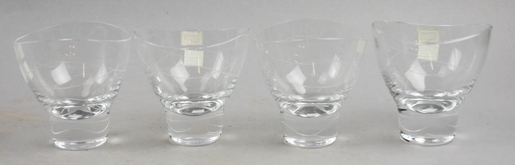Set of 4 Nambe Pattern Motus Double Old Fashioned Glasses MCM (1 of 4)