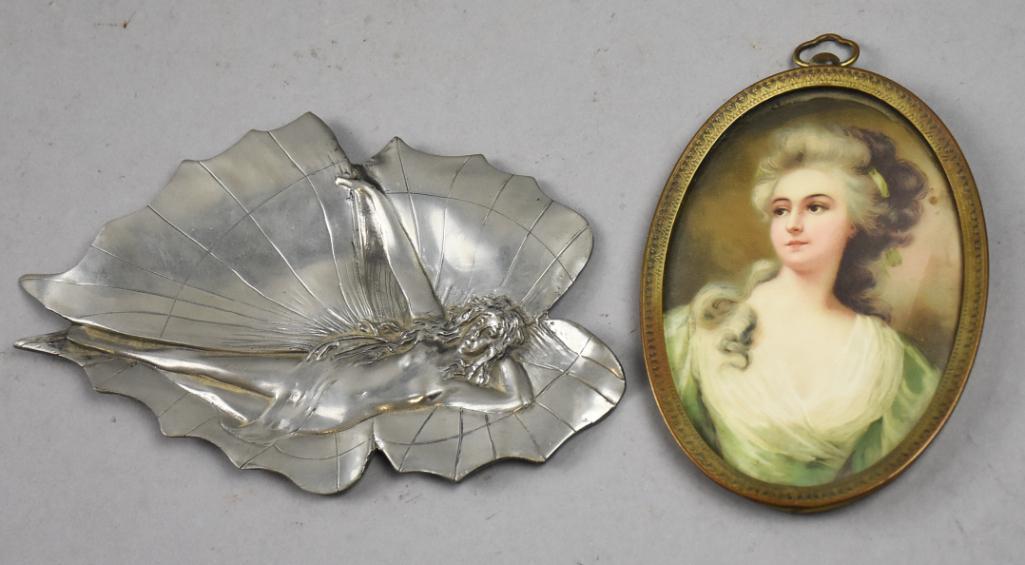 Vintage Collectibles, Pewter Fairy Tray, Framed Litho (1 of 5)