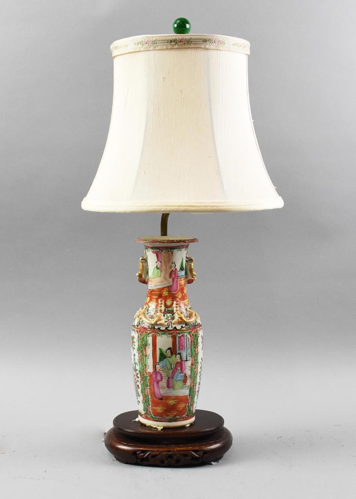 Vintage Chinese Famille Rose Vase w/ Lamp (1 of 12)