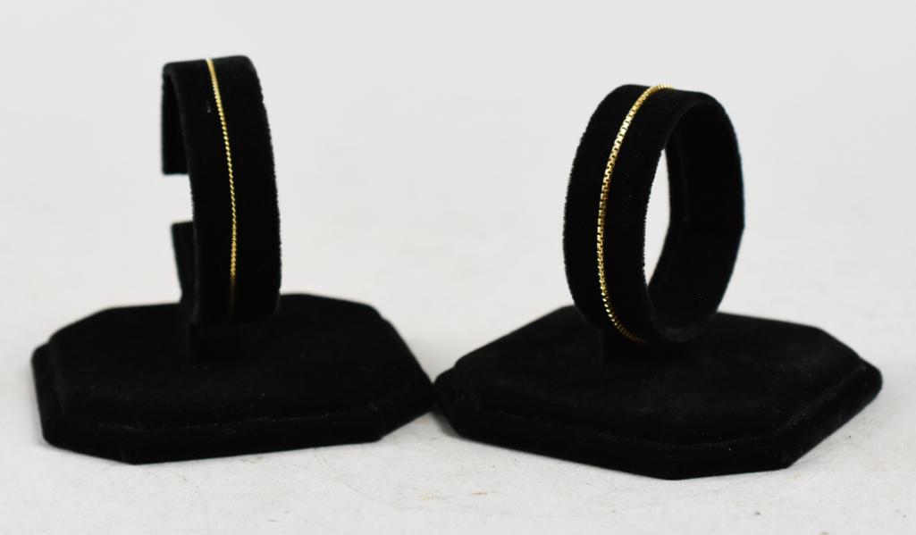 14K Yellow Gold Chain Bracelets: Each of these bracelets are simple in style and would make nice accent pieces. Each are about 7 long with overall approx weight of 3g