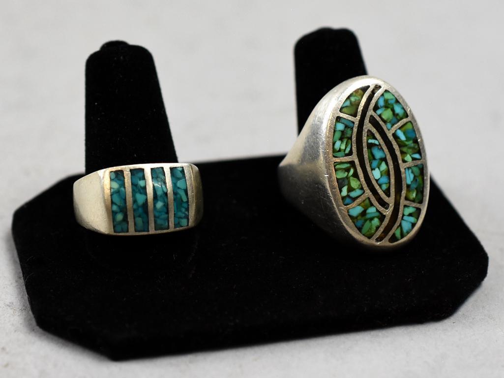 Vintage Navajo Sterling Turquoise Ring, Wilbert Manning (1 of 6)
