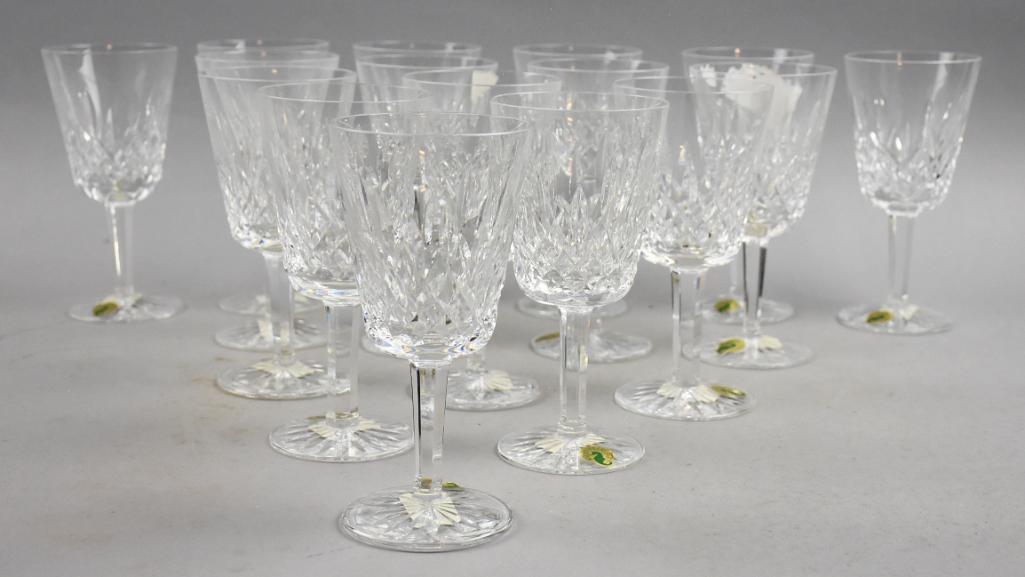 Waterford Crystal - Lismore Water Glasses: There are 16 pieces of Waterford crystal white wine glasses.They are in the Lismore pattern and are?all approx. 6.75 tall
