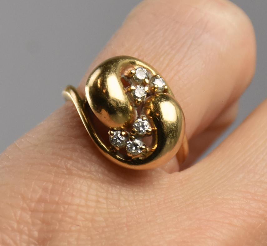 14K Gold & Diamond Freeform Ring (1 of 7)