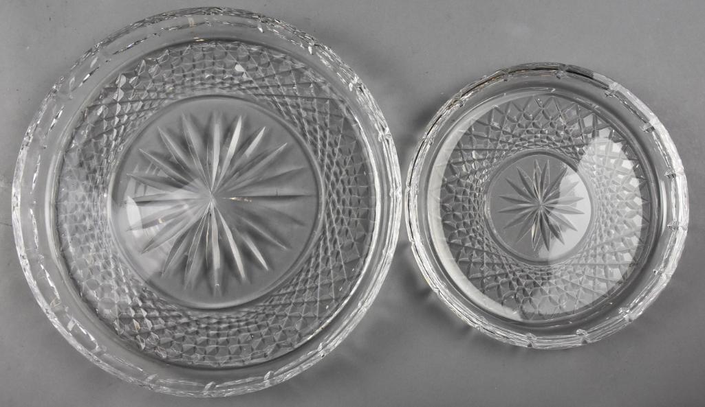 Vintage Waterford Crystal - Giftware Cake Plates: This lot is for a pair of Waterford crystal cake plates from the giftware line Plates measure 8.25 across and 11 across