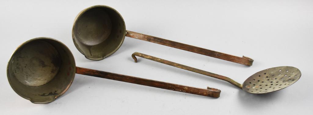 Primitive Antique Copper Ladels & Skimmer (1 of 6)