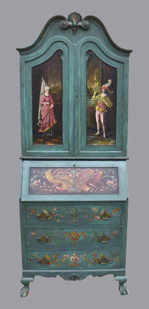 19th C Venetian Painted Secretary/Bookcase (1 of 20)