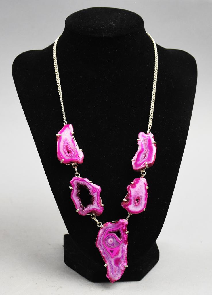 Artisan Silver Druzy Agate Necklace (1 of 5)