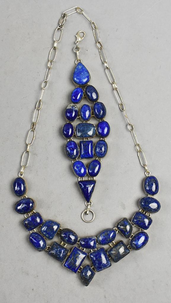 Artisan Lapis Lazuli Statement Necklace & Bracelet (1 of 6)
