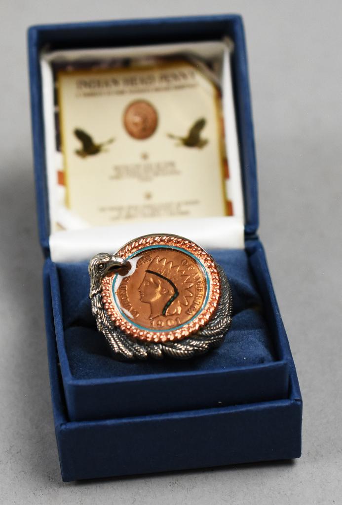 Bradford Exchange Sterling Indian Head Penny Ring (1 of 9)