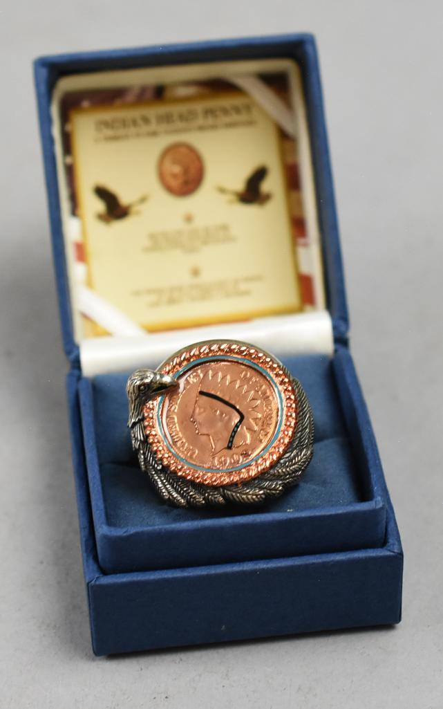 Bradford Exchange Sterling Indian Head Penny Ring (1 of 9)